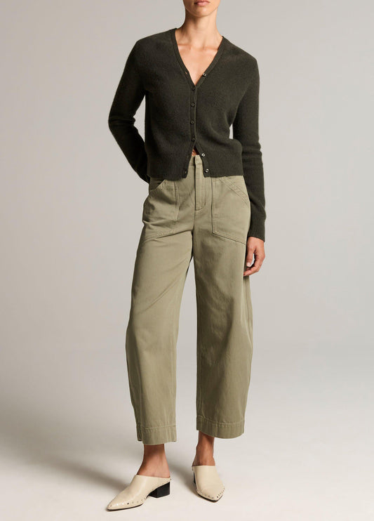 Washed Cotton Twill Mid-Rise Utility Pant - US 6240