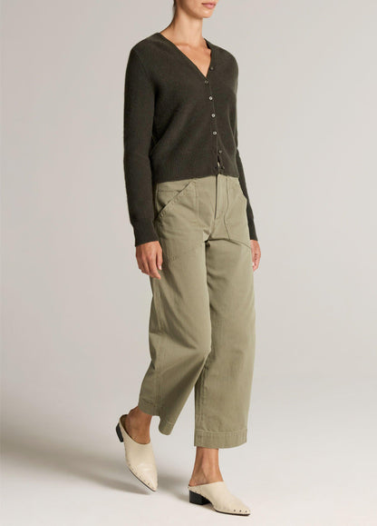 Washed Cotton Twill Mid-Rise Utility Pant - US 6240