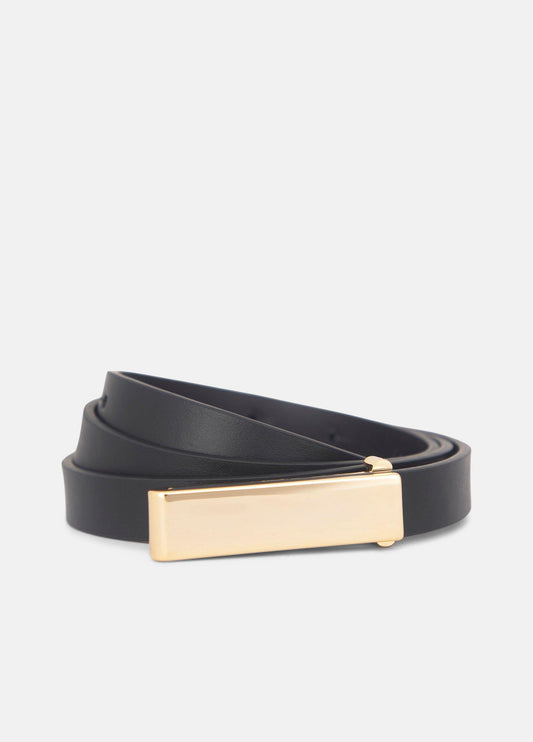 Women's 15mm Elongated Plaque Leather Belt - US 9307
