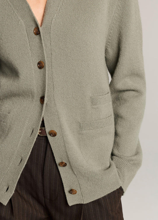 Wool & Cashmere-Blend Relaxed V-Neck Cardigan - US 9688