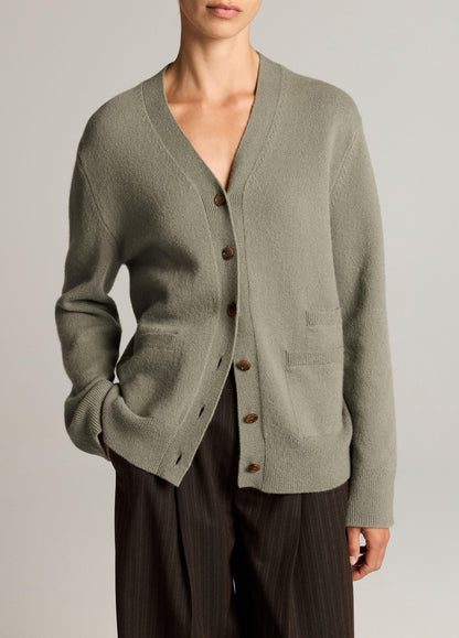 Wool & Cashmere-Blend Relaxed V-Neck Cardigan - US 9688