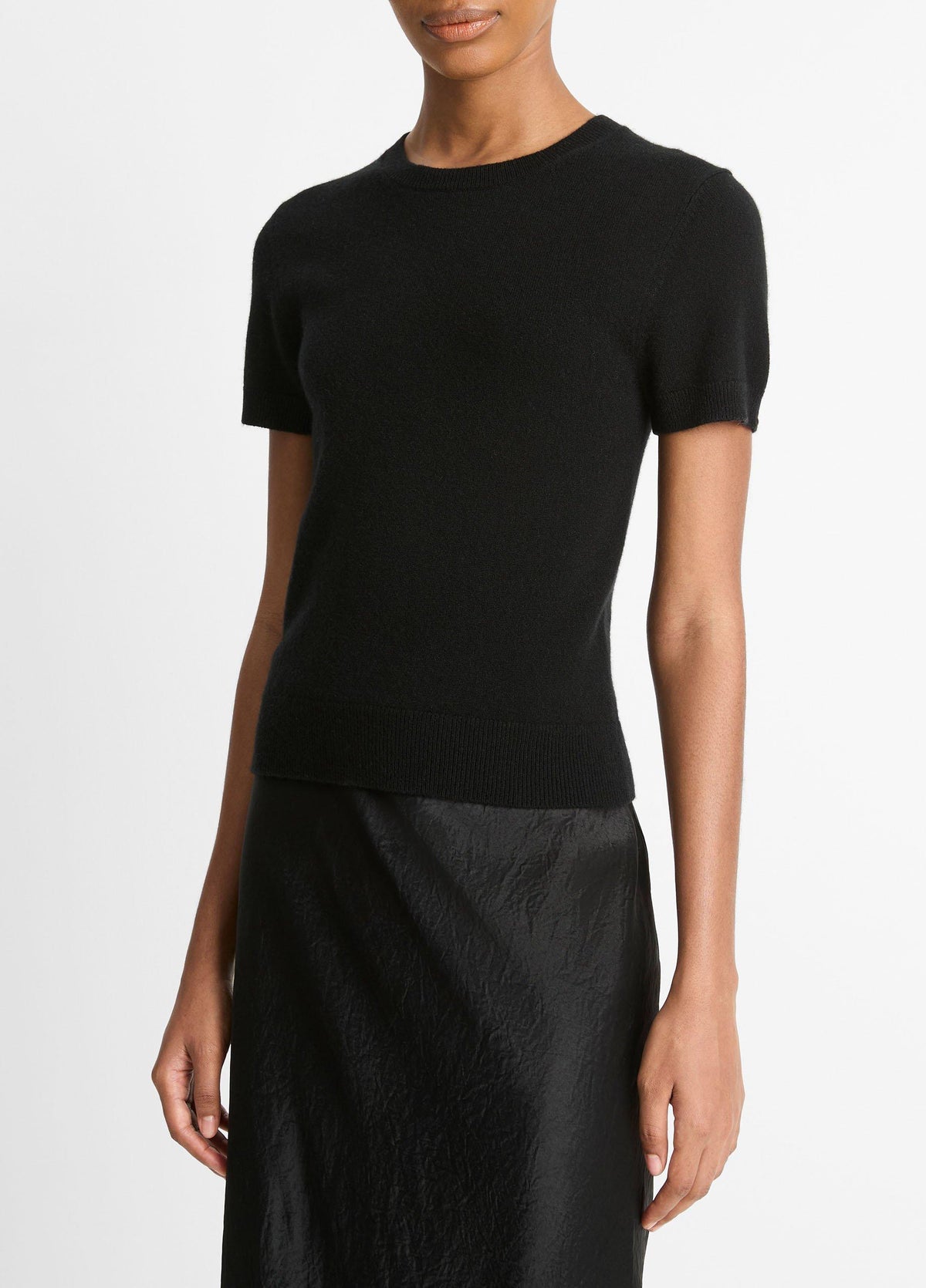 Wool & Cashmere-Blend Short-Sleeve Sweater - US 4066
