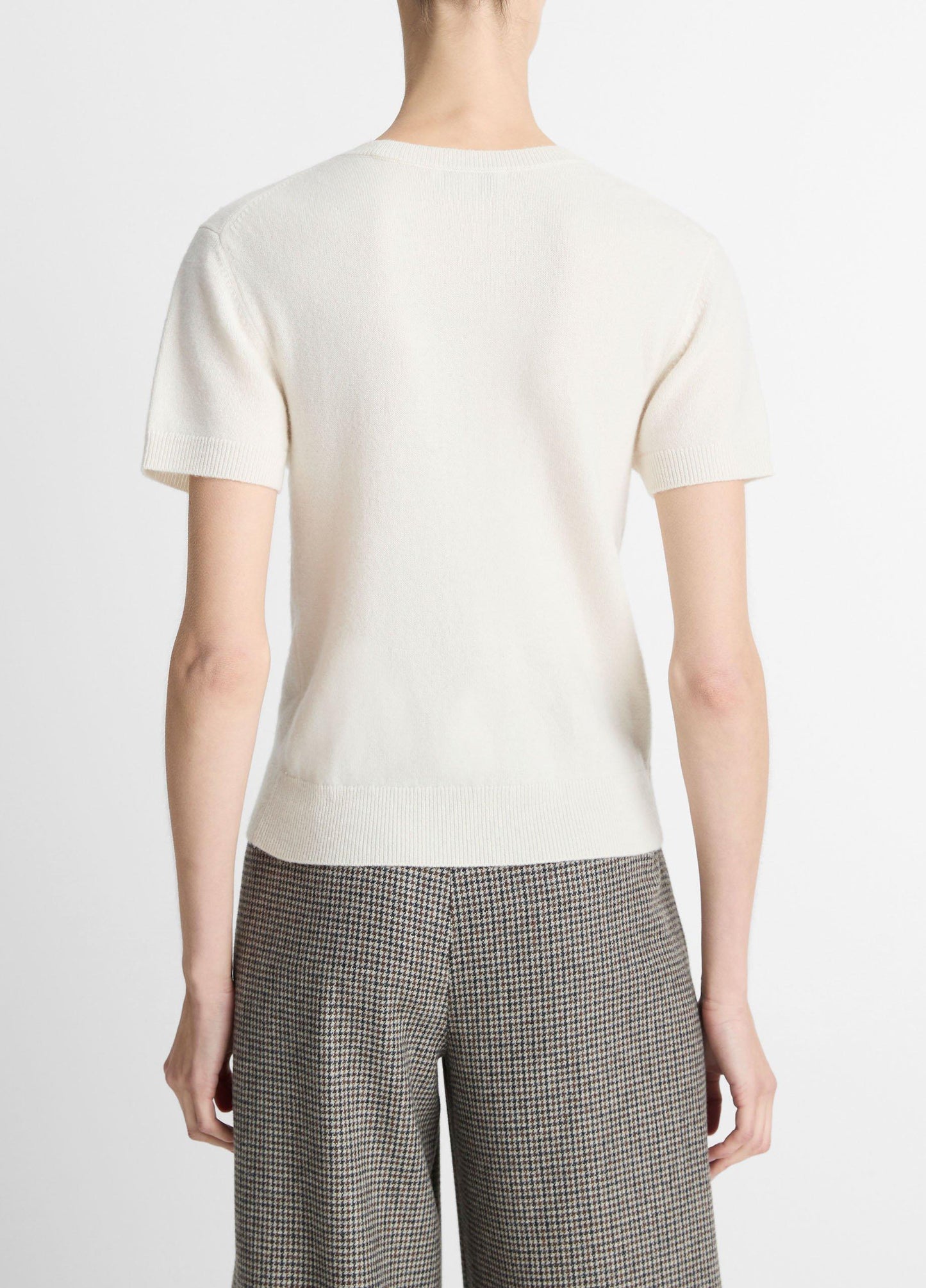 Wool & Cashmere-Blend Short-Sleeve Sweater - US 0528