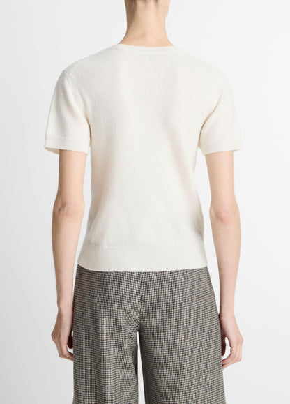 Wool & Cashmere-Blend Short-Sleeve Sweater - US 0528