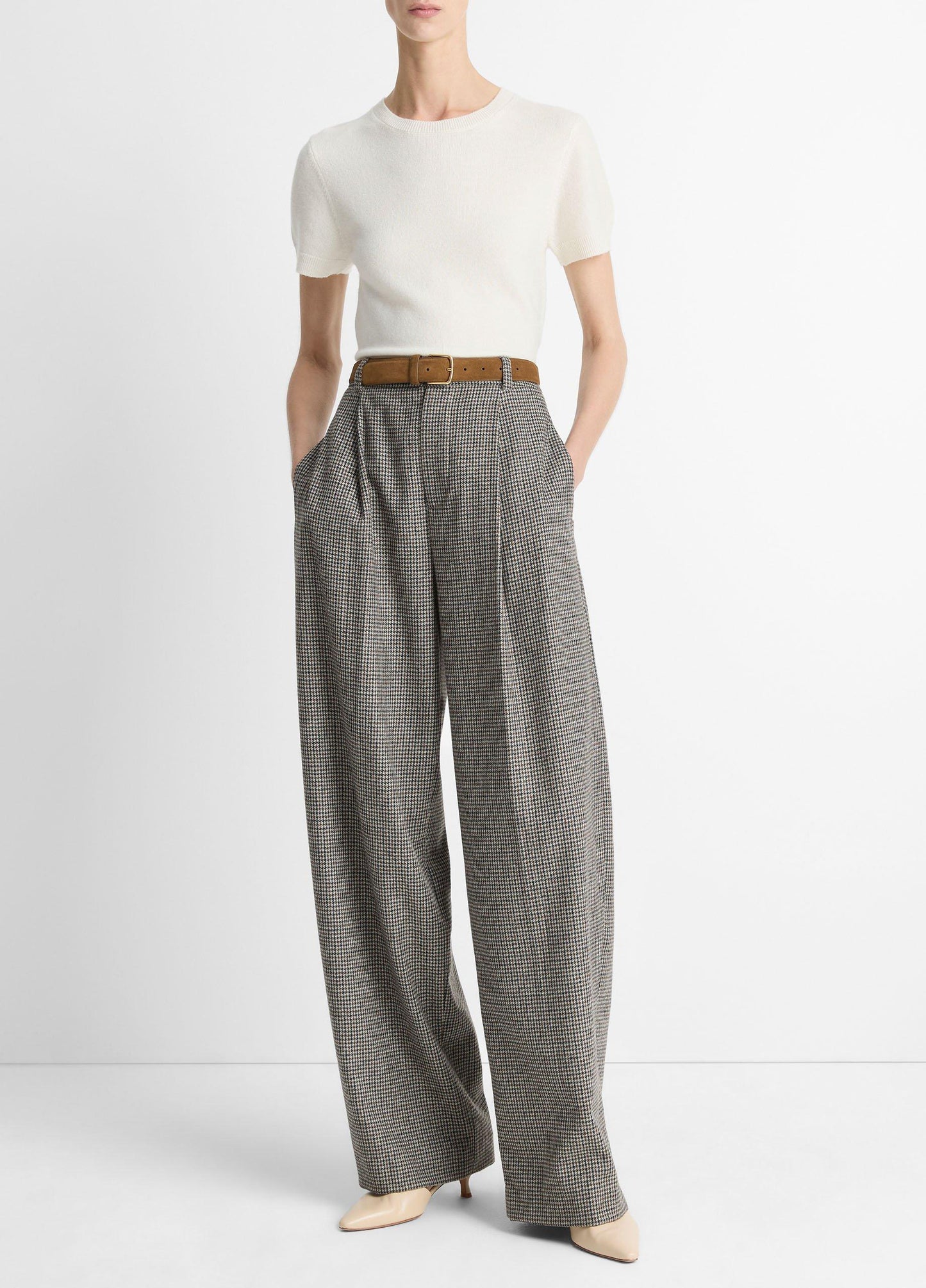 Wool & Cashmere-Blend Short-Sleeve Sweater - US 0528