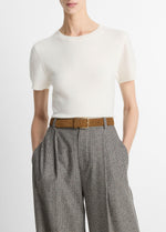 Wool & Cashmere-Blend Short-Sleeve Sweater - US 0528