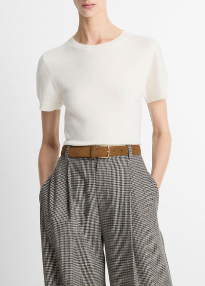 Wool & Cashmere-Blend Short-Sleeve Sweater - US 0528