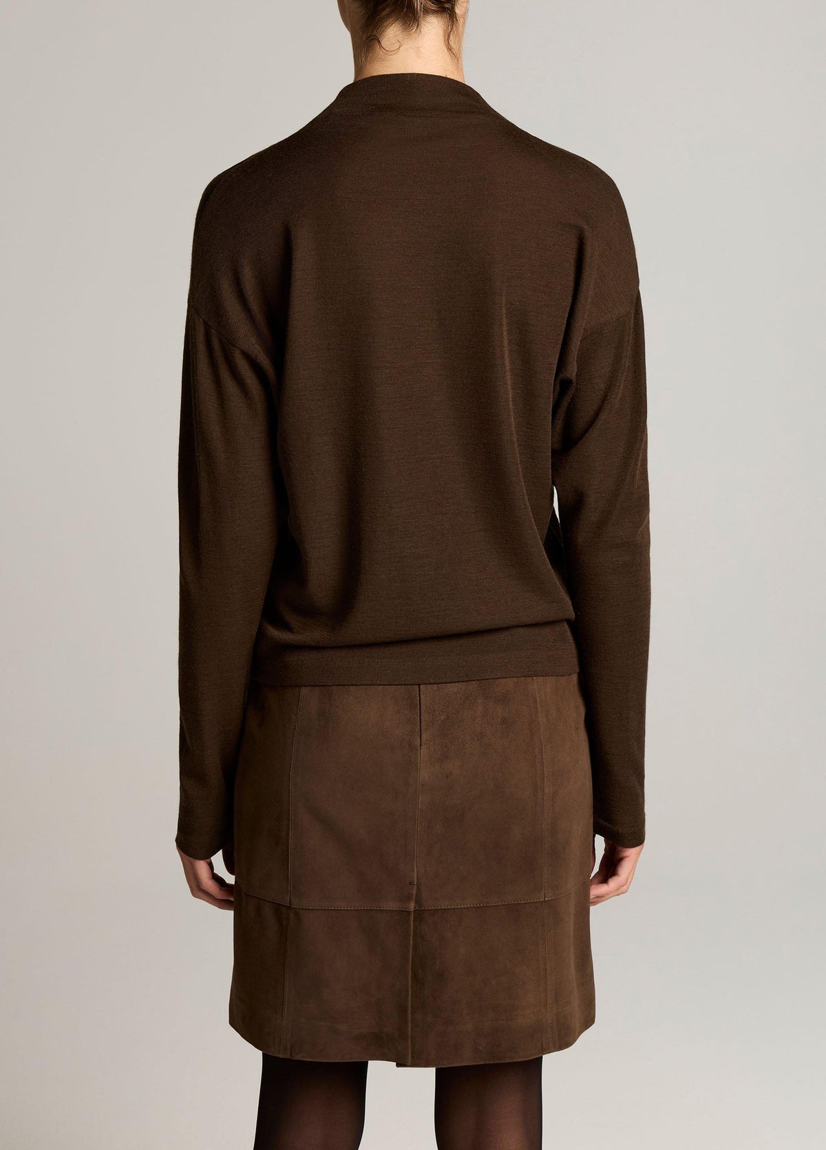 Wool-Blend Relaxed Funnel-Neck Top - US 6367