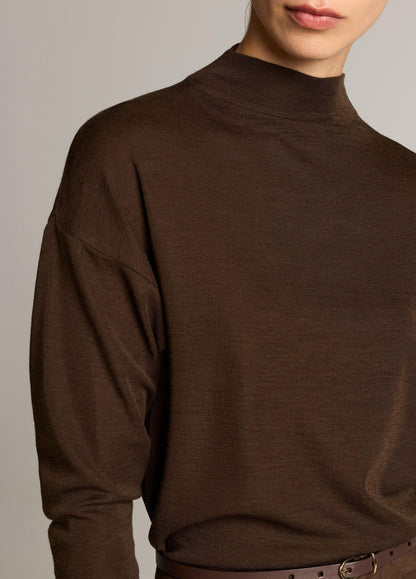 Wool-Blend Relaxed Funnel-Neck Top - US 6367