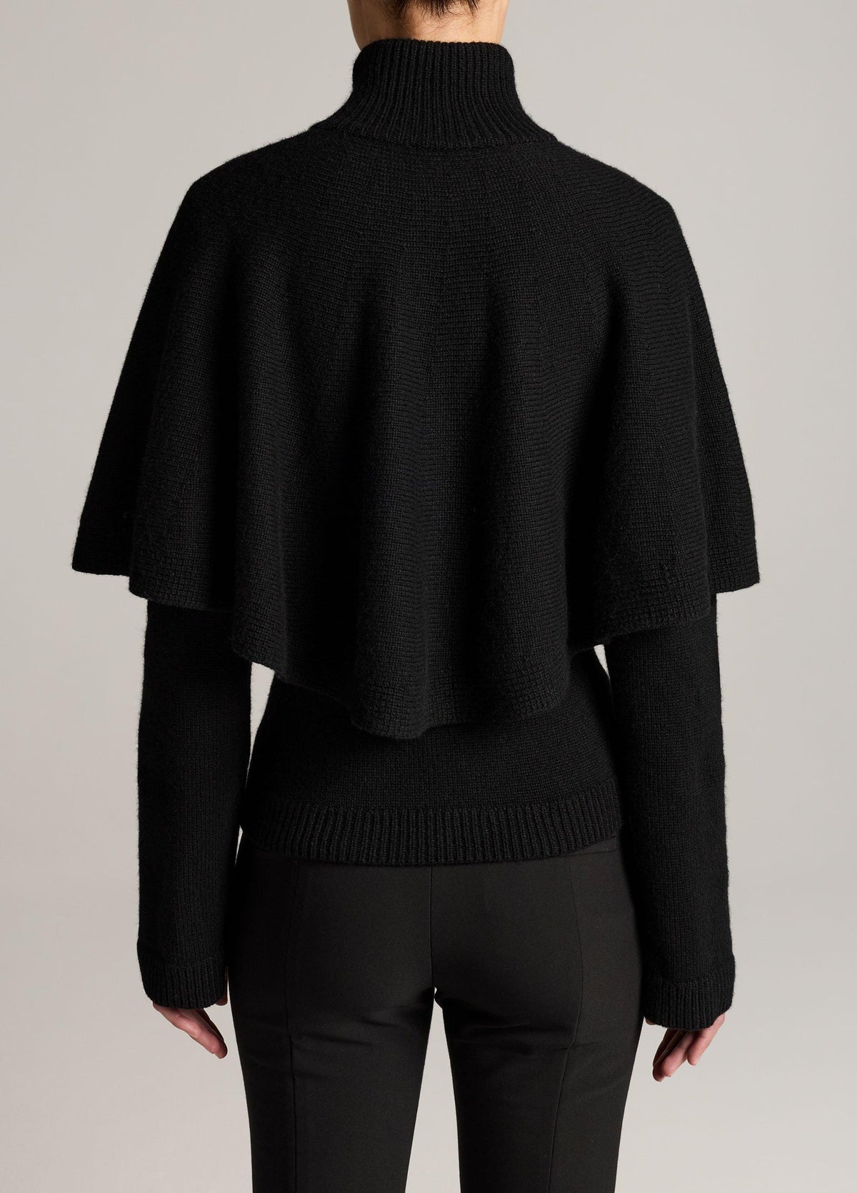 Wool-Blend Turtleneck Cape Cardigan - US 7185