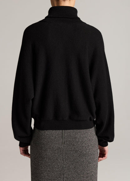 Wool-Cashmere Dolman-Sleeve Turtleneck Sweater - US 3333
