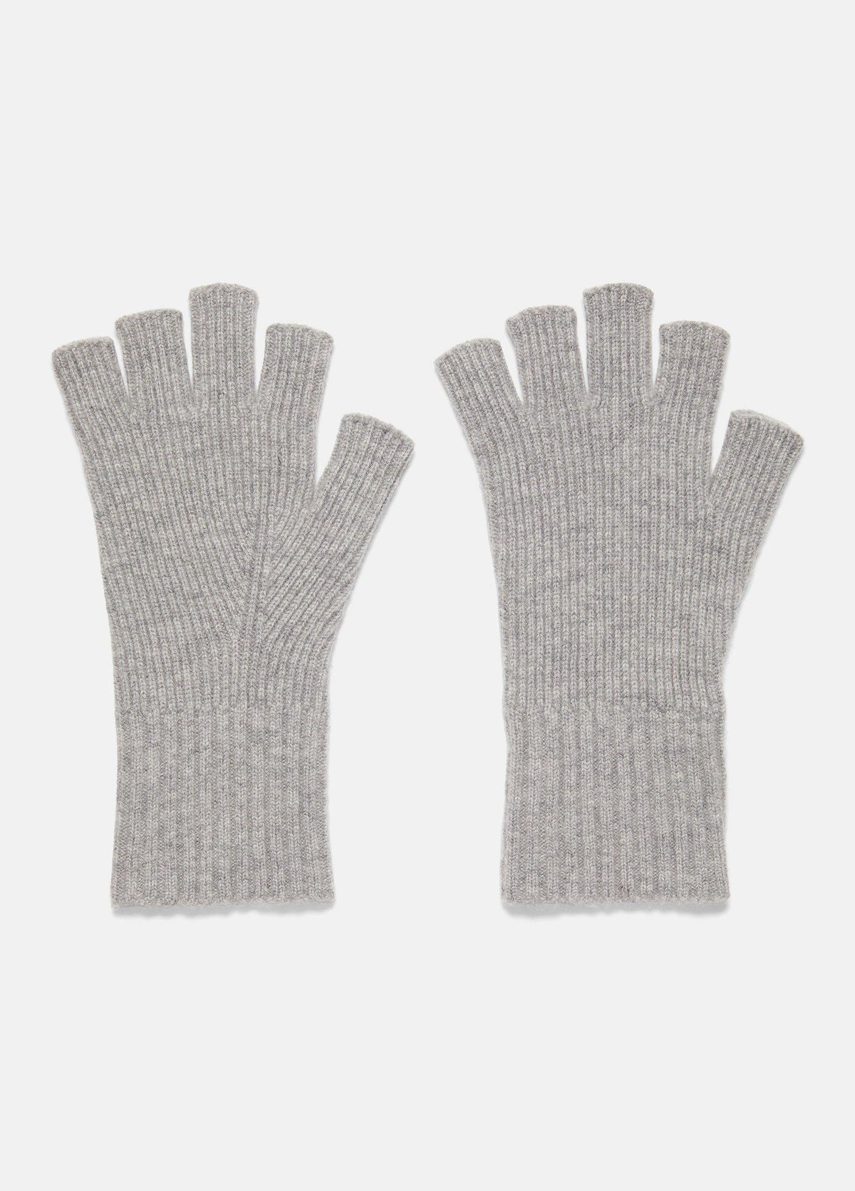 Wool-Cashmere Rib-Knit Fingerless Glove - US 2643