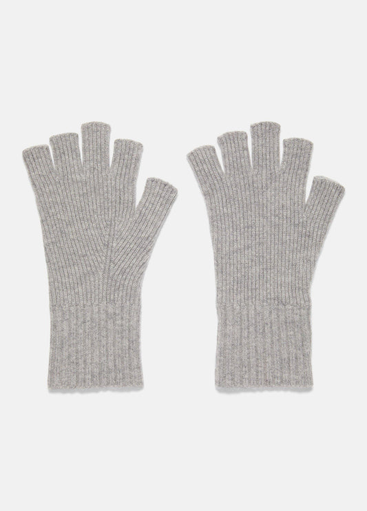 Wool-Cashmere Rib-Knit Fingerless Glove - US 2643