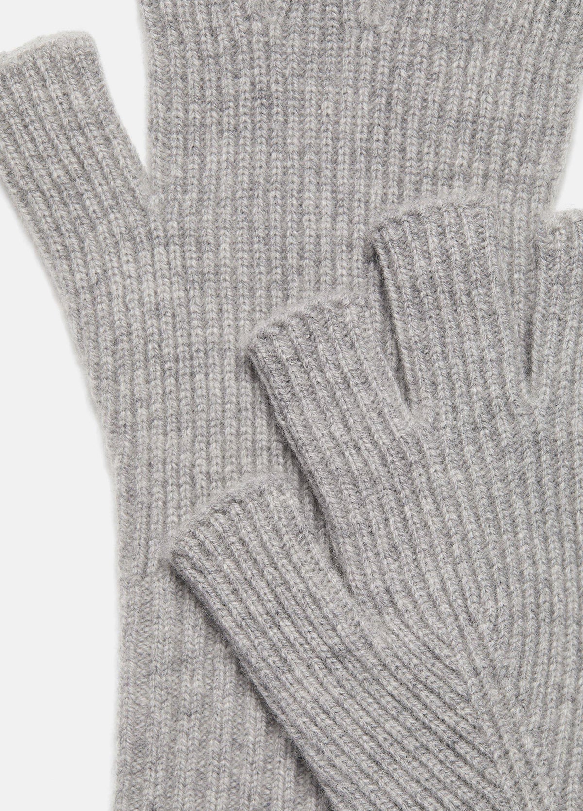 Wool-Cashmere Rib-Knit Fingerless Glove - US 2643