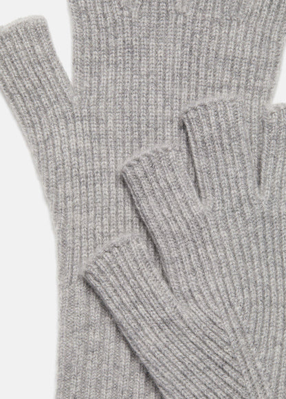 Wool-Cashmere Rib-Knit Fingerless Glove - US 2643
