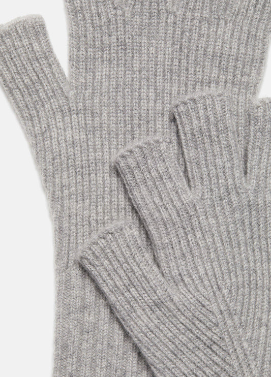 Wool-Cashmere Rib-Knit Fingerless Glove - US 2643