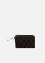 Woven Leather Zip-Top Cardholder - US 0778