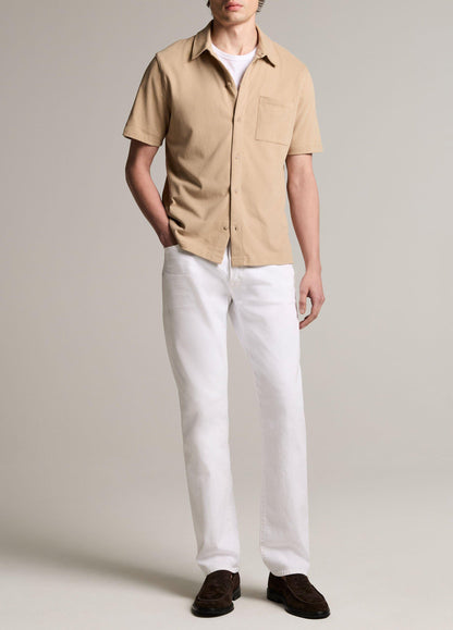 Sueded Cotton Jersey Button-Front Shirt - US 6576