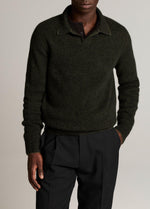 Plush Cashmere Thermal Johnny-Collar Sweater - US 3712
