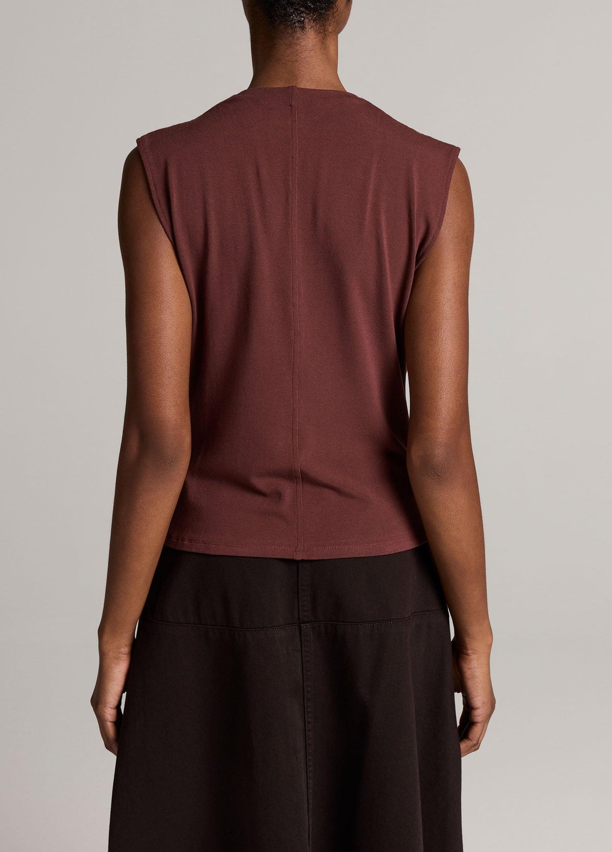 Jersey Draped Cowl-Neck Top - US 1971