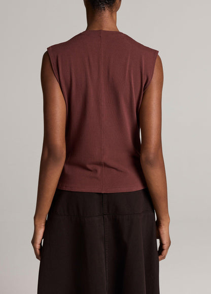 Jersey Draped Cowl-Neck Top - US 1971