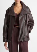 Leather Oversized Biker Jacket - US 1652
