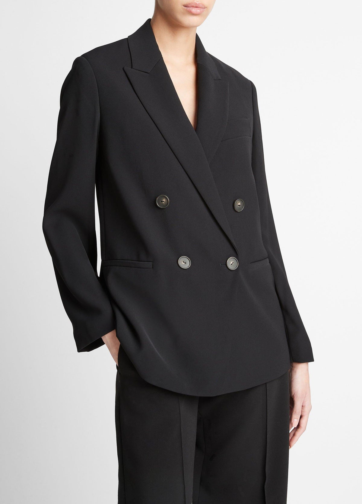 Crepe Double-Breasted Blazer - US 4056