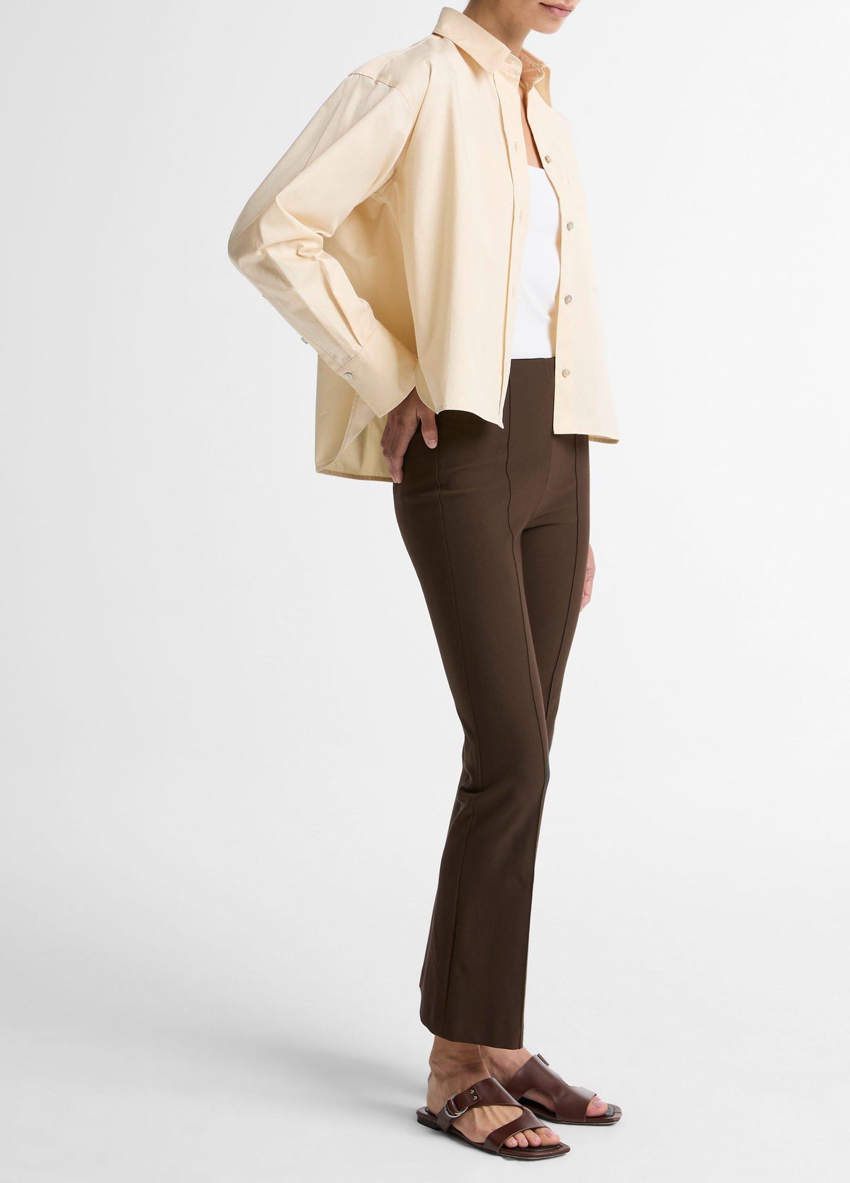 Niki Mid-Rise Pintuck Crop Flare Pant - US 6034