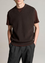 Heirloom Shaker Cotton-Cashmere Sweater Vest - US 6349