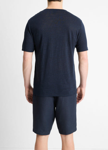 Linen Crew Neck T-Shirt - US 5943