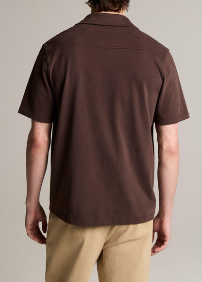 Sueded Cotton Jersey Button-Front Shirt - US 8913
