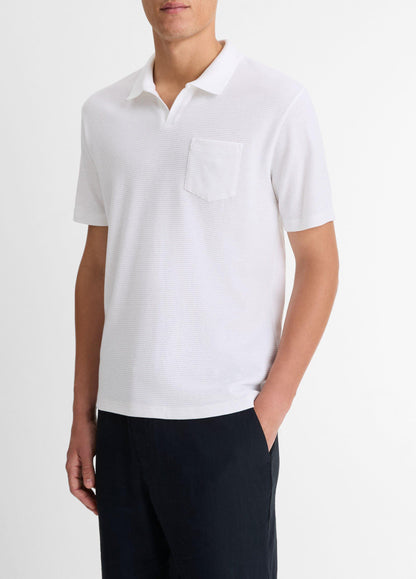 Cotton-Blend Johnny-Collar Polo Shirt - US 1218