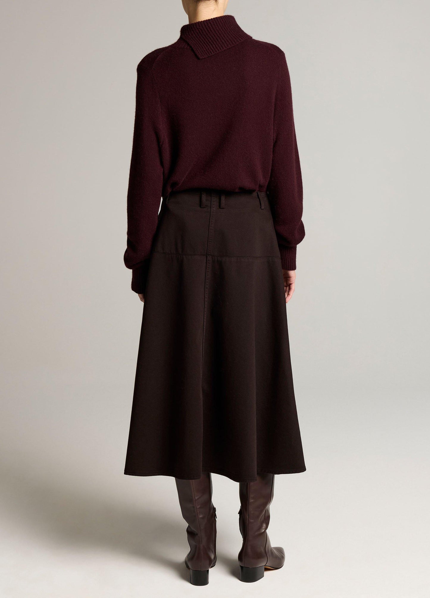 Washed Cotton Twill Full Skirt - US 6890