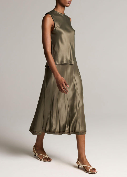 Raw-Edge Satin Skirt - US 7585