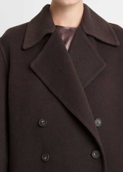 Wool-Blend Double-Breasted Long Coat - US 2342