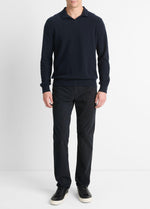 Plush Cashmere Johnny-Collar Polo - US 7268