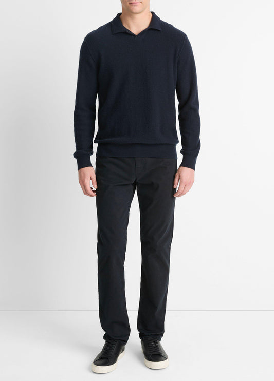 Plush Cashmere Johnny-Collar Polo - US 7268