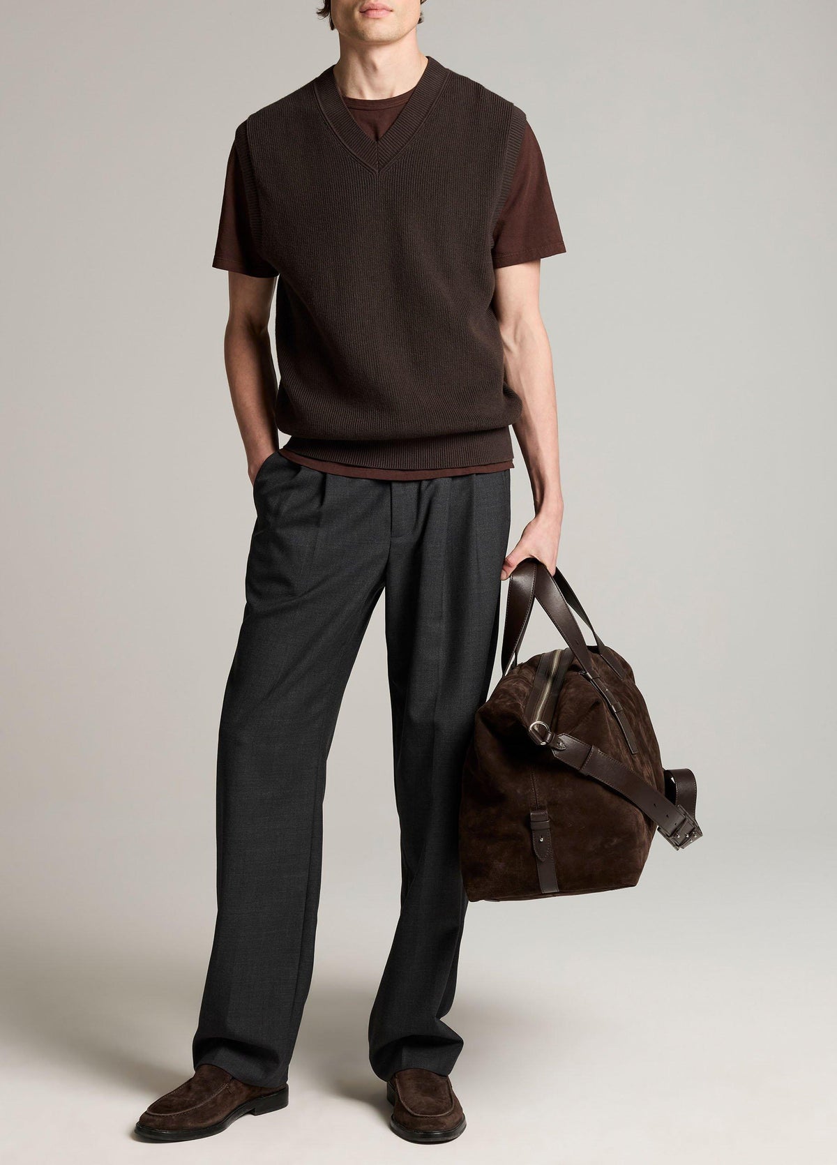 Heirloom Shaker Cotton-Cashmere Sweater Vest - US 6349