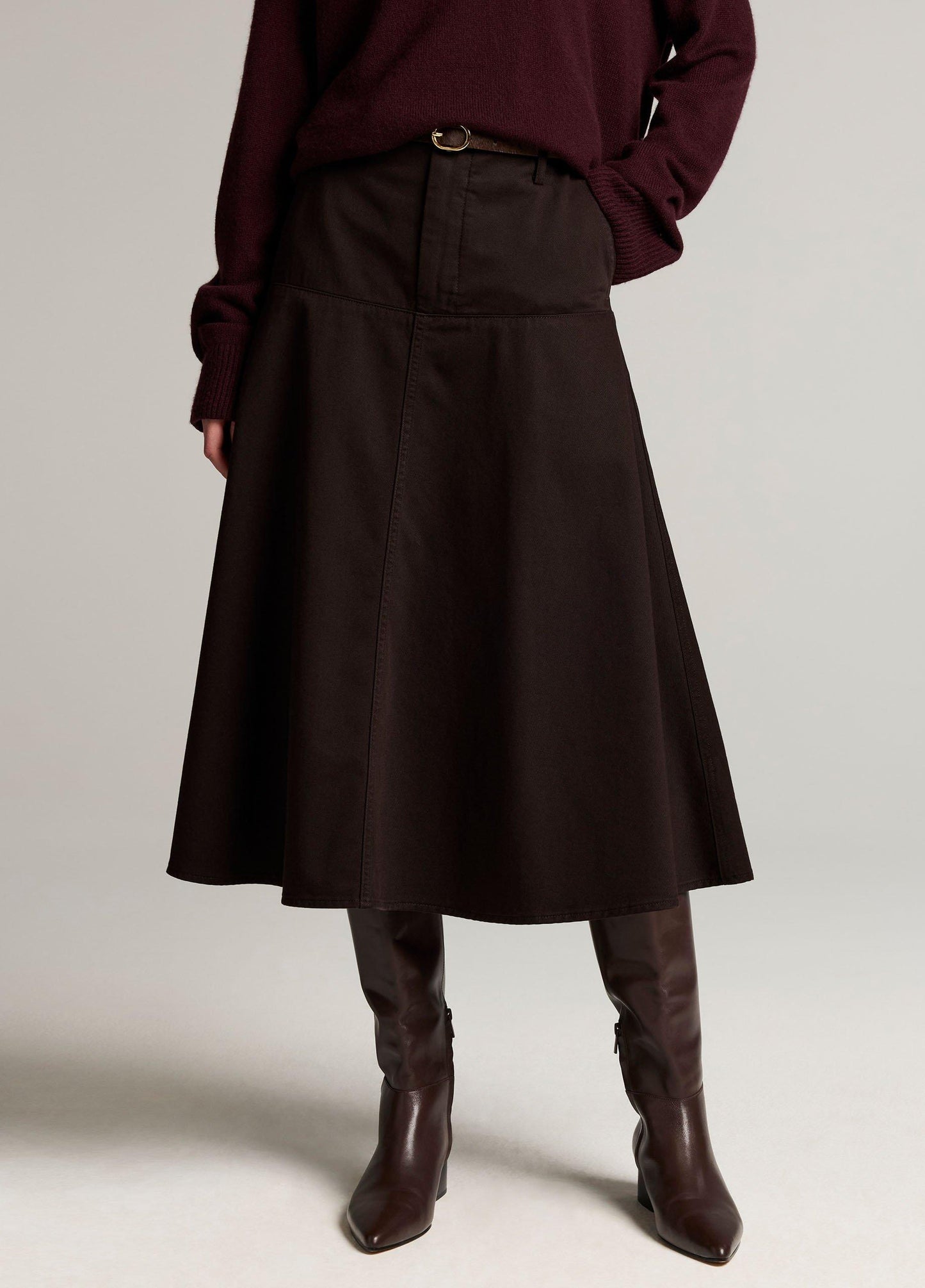 Washed Cotton Twill Full Skirt - US 6890