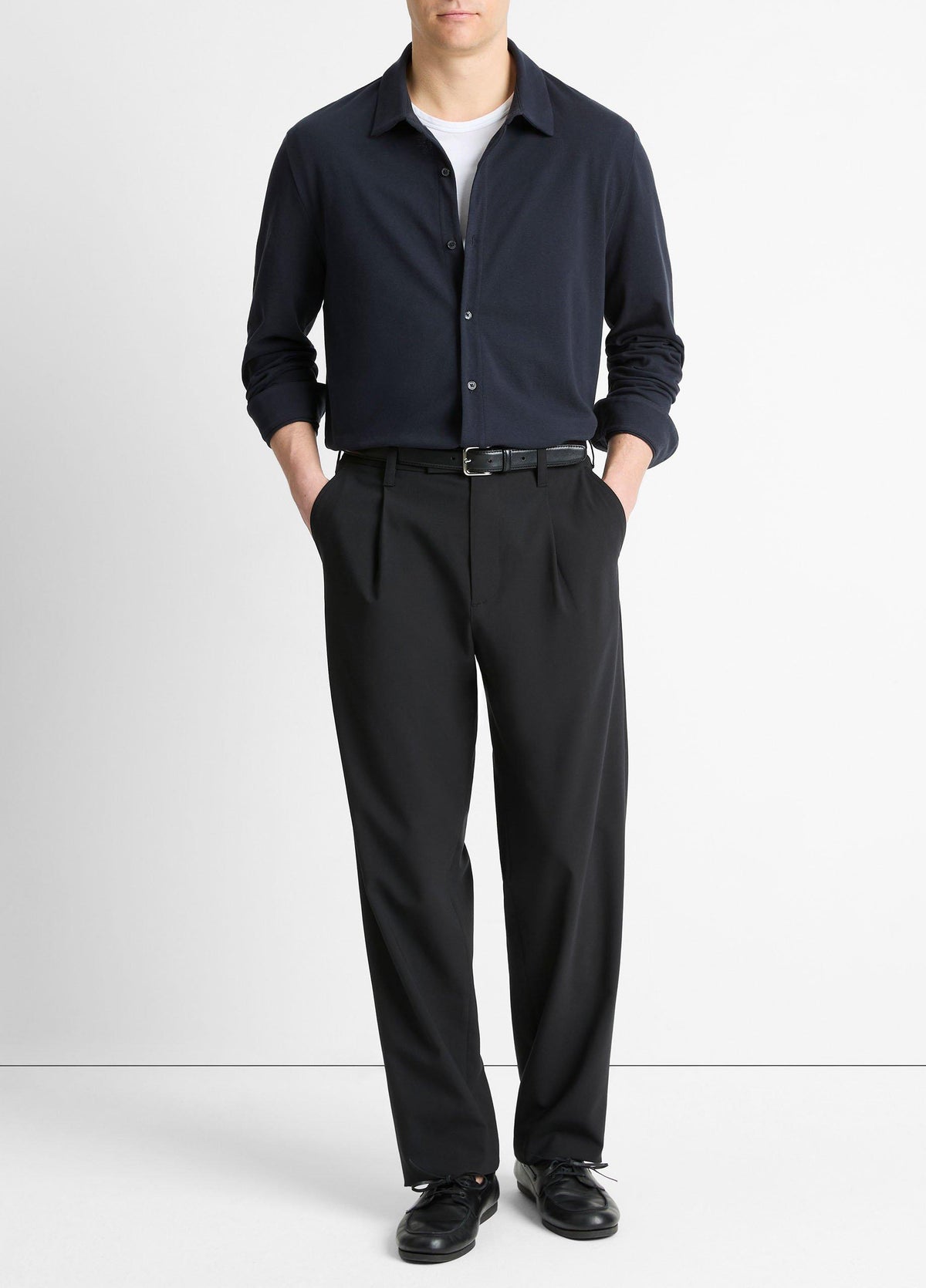Cotton Piqué Button-Front Shirt - US 3393