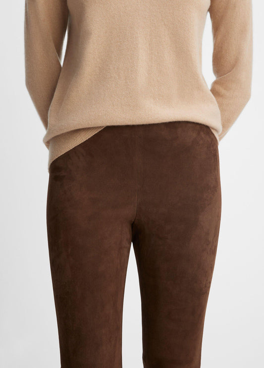 Stretch Suede Split Hem Crop Legging - US 4810