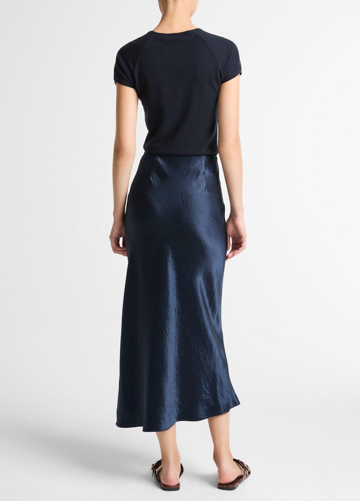 Satin Side-Slit Slip Skirt - US 6887