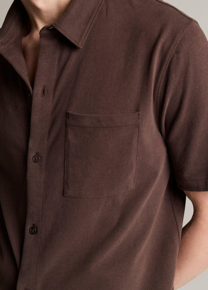 Sueded Cotton Jersey Button-Front Shirt - US 8913