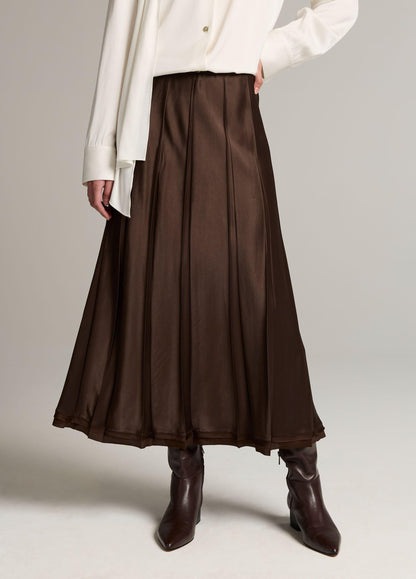 Raw-Edge Satin Skirt - US 0217