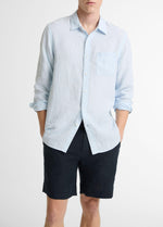 Houndstooth Linen Button-Front Shirt - US 3012