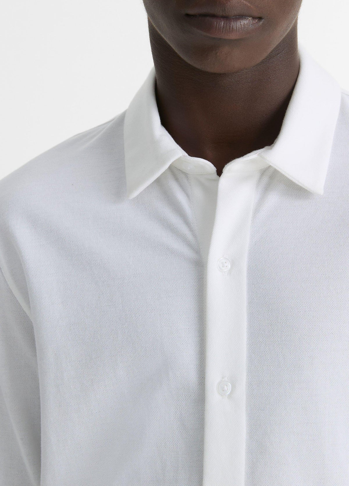 Cotton Piqué Button-Front Shirt - US 5537