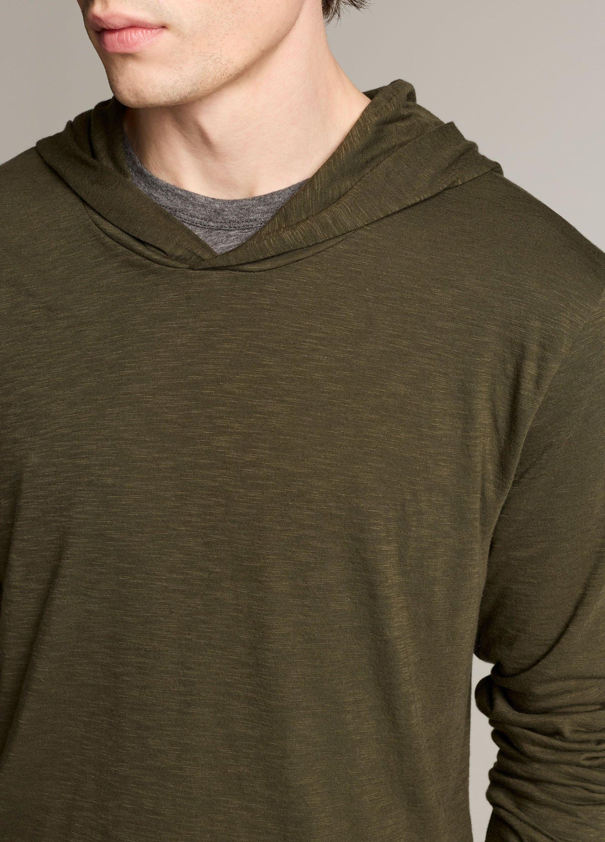 Slub Pima Cotton Double-Layer Hoodie - US 5047