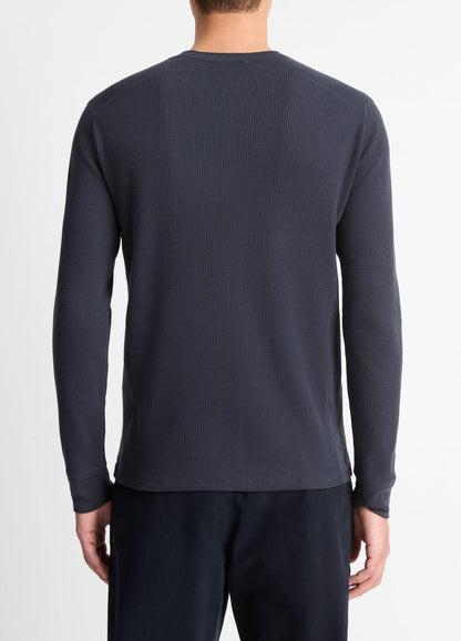 Pima Cotton-Blend Thermal Long-Sleeve Pullover - US 7643