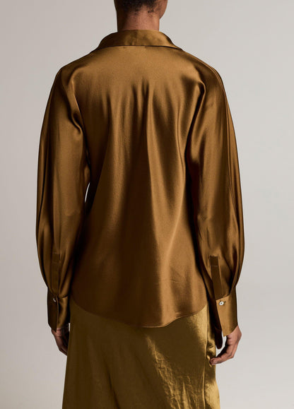 Silk Bias Long-Sleeve Blouse - US 8696