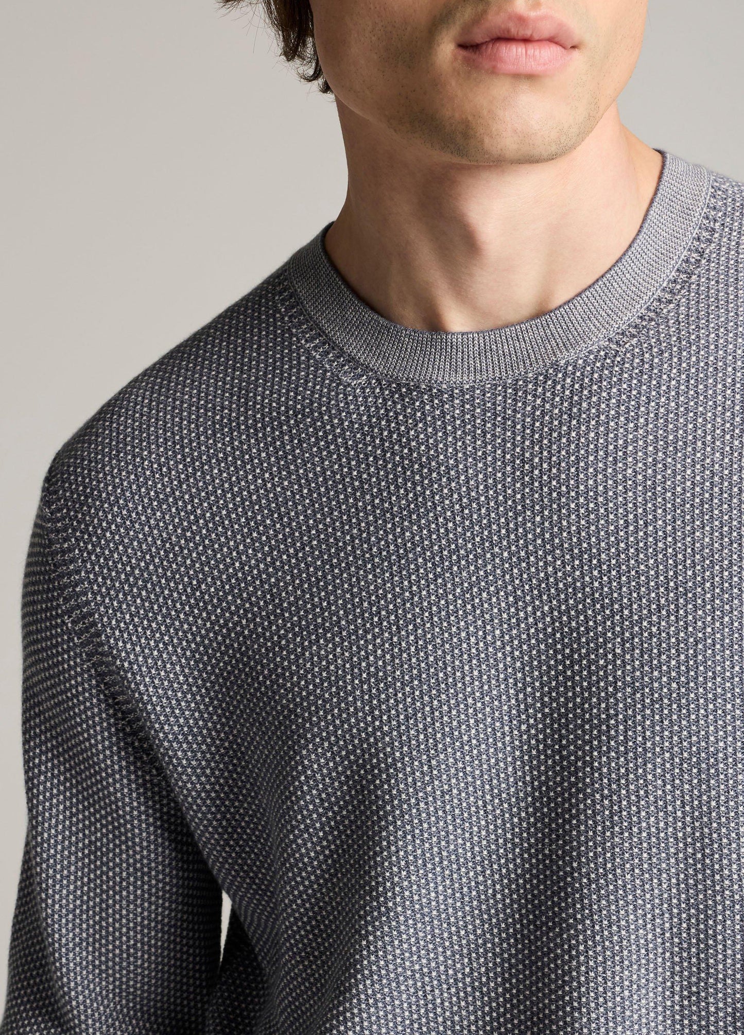 Geo-Jacquard Wool-Blend Crew Neck Sweater - US 1665